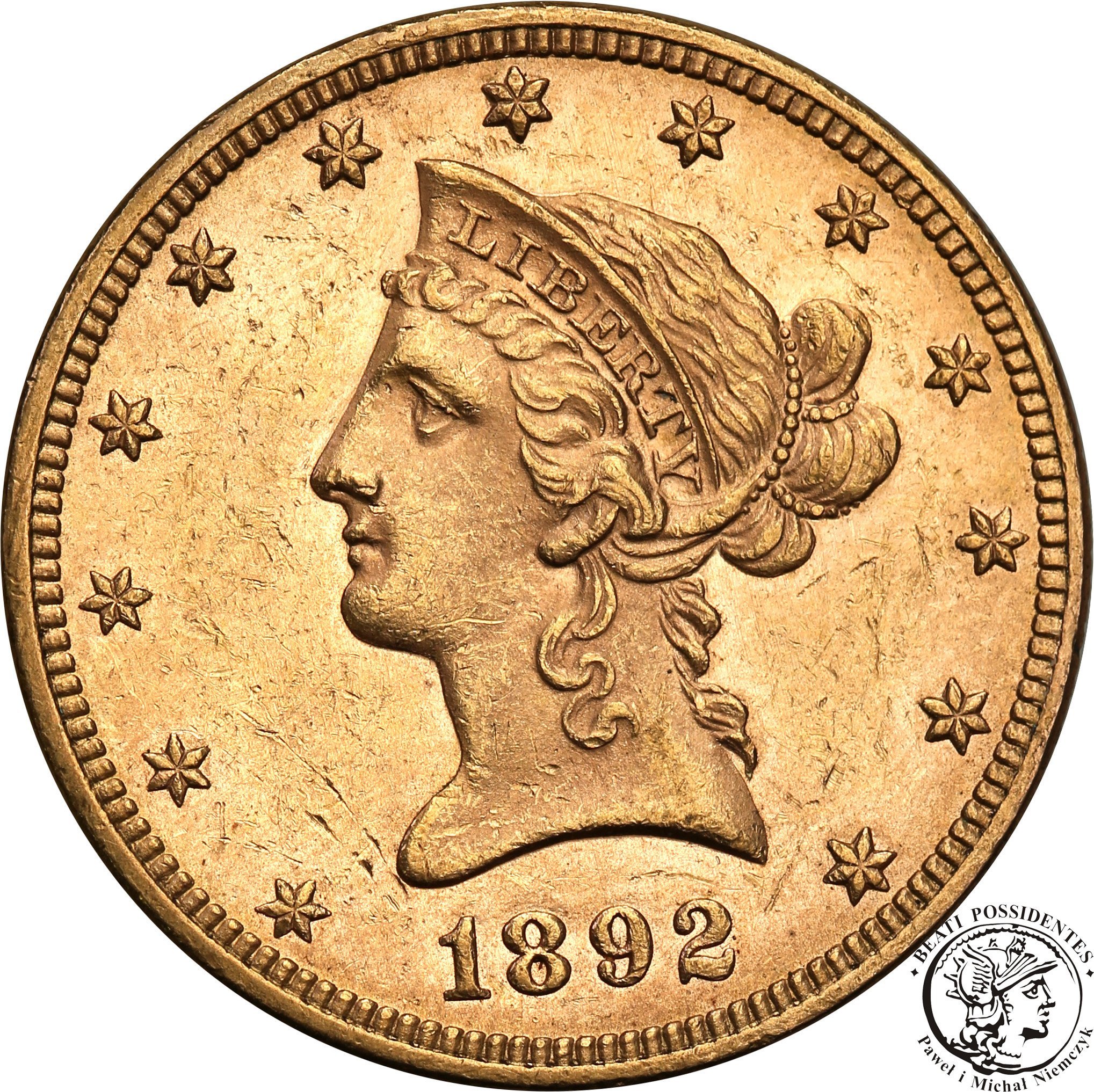 USA 10 dolarów 1892 Philadelphia st. 1-